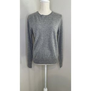 Quince 100% Mongolian Cashmere Sweater Medium Gray Crewneck Pullover Long Sleeve